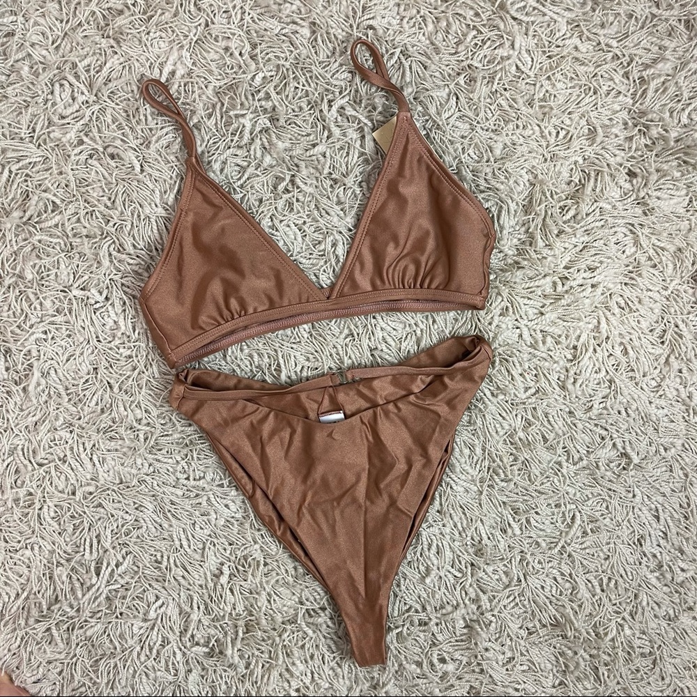 NWT Copper Triangle Two Piece Bikini Swimsuit Size Small